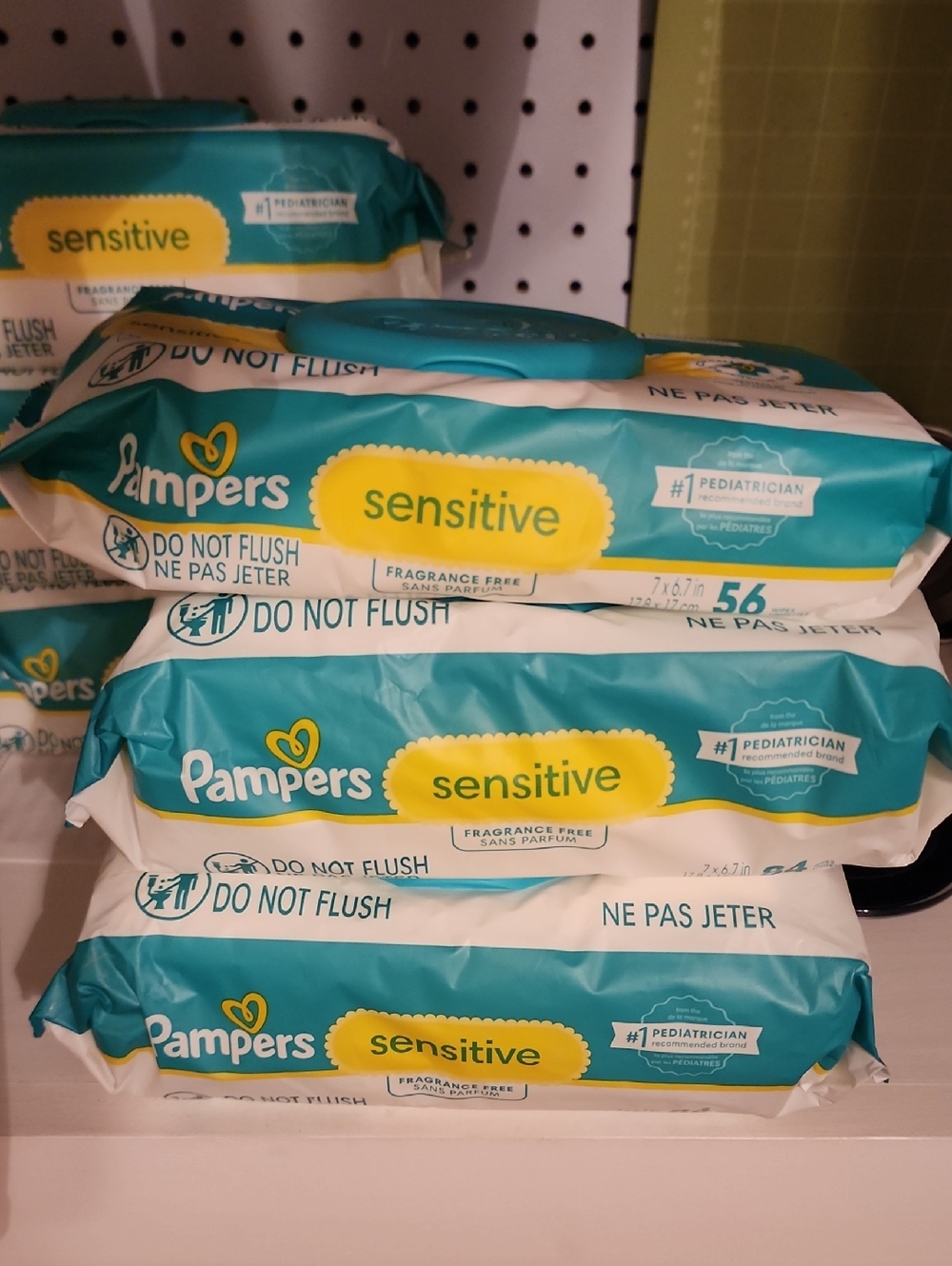 Pampers Sensitive Baby Wipes - Teal & Yellow Pack